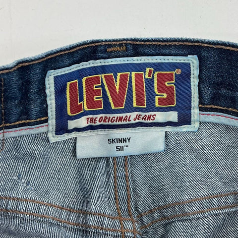 Levi's 511 Dark Wash Blue Cotton Skinny Fit Denim Jeans Men's 29x30