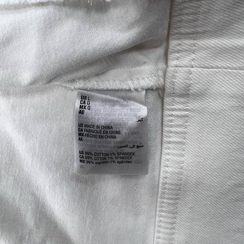 INC International Concepts Women's White Moto Jacket Full Zip Cotton NWT Sz L