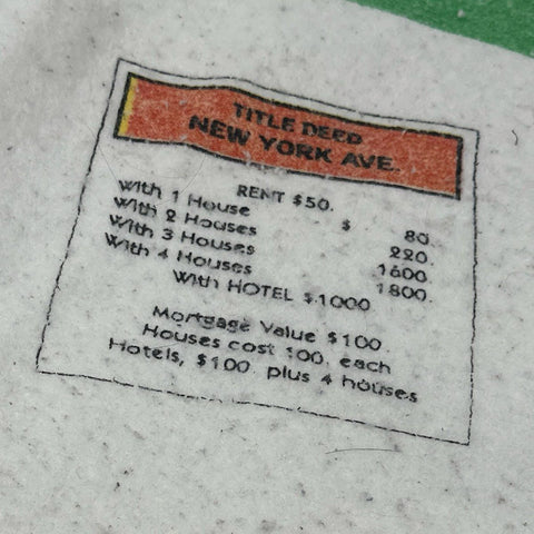 Monopoly Blanket Board Game Throw 65x86 Vintage Parker Brothers USA