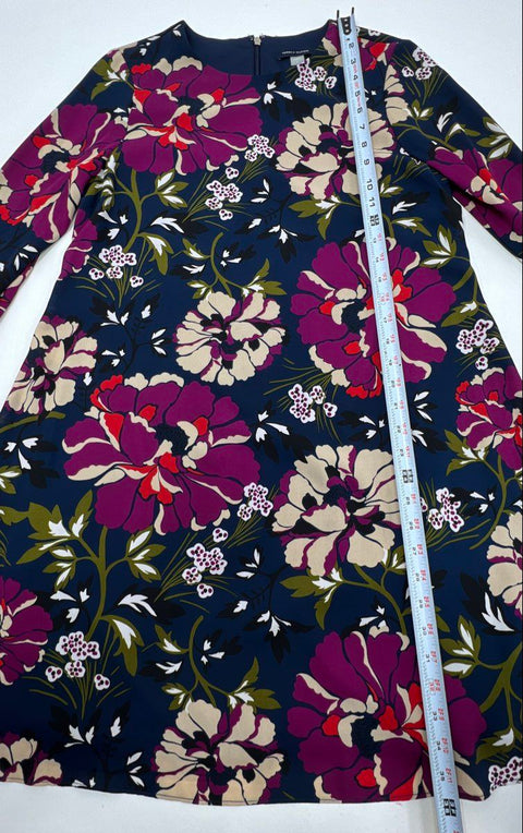 Tommy Hilfiger Women's Navy Blue Floral Long Sleeve A-Line Dress NWT Sz 8