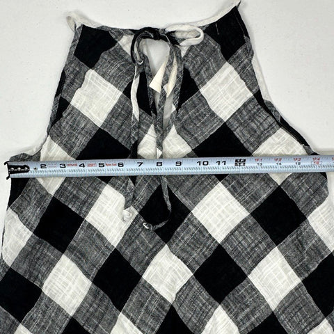 Cloth & Stone Women's Buffalo Check Sleeveless Mini Dress Black White Sz S NWT