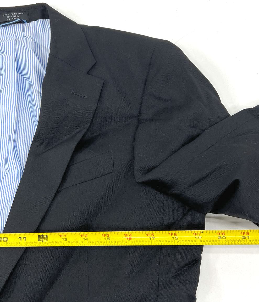 Tommy Hilfiger Black 100% Wool Two Button Blazer Sport Coat Men's Size 38R