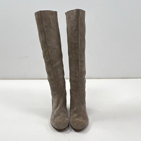 Dolce Vita Taupe Suede Tall Knee High Block Heel Boots Women's Size 8