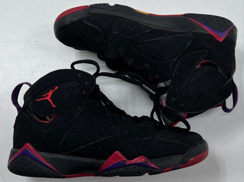 Nike Air Jordan 7 Retro GS Raptors Black True Red Purple Kids Shoes Size 6Y