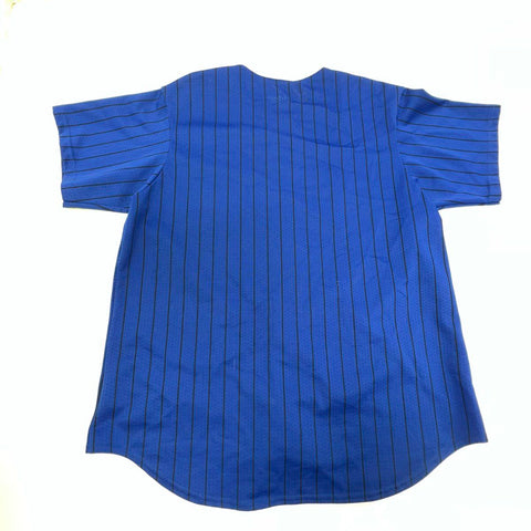 Vintage 90s Majestic Mens Duke Baseball Jersey Blue Pinstripe Sewn Size XL