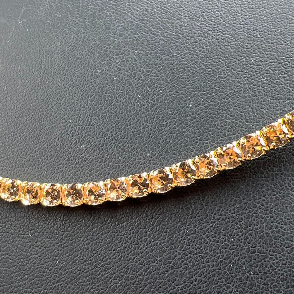 Champagne CZ Gold Tone Necklace NIB