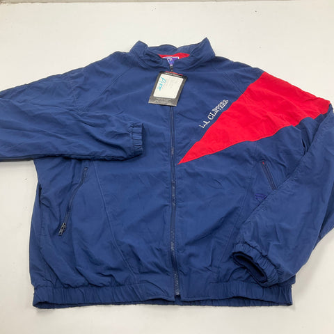NWT Vintage Y2K Jammin LA Clippers Blue Red Colorblock Windbreaker Jacket Mens