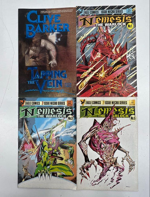 Nemesis the Warlock #1 3 5 + Clive Barker Tapping the Vein Comic Lot (4) 1980s