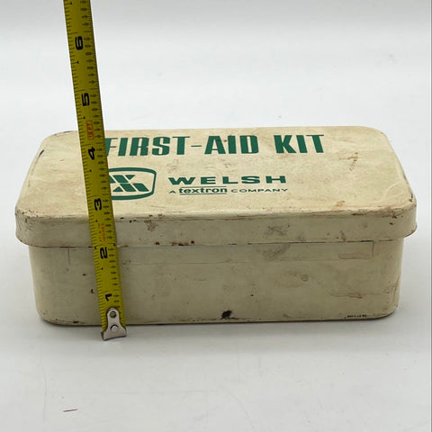 First Aid Kit Vintage Welsh Metal Box Textron Company Wall Mount With Contents
