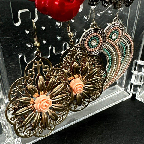 Statement Fashion Boho Style Hoops Tassels Beaded Earrings Jewelry Lot of 25+