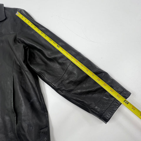 Vintage Y2K Wilsons Leather Black Thinsulate Lined Full Zip Jacket Men's M
