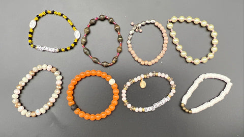 Vintage & Modern Beaded Fashion Stretch Bracelets Jewelry Lot of 30