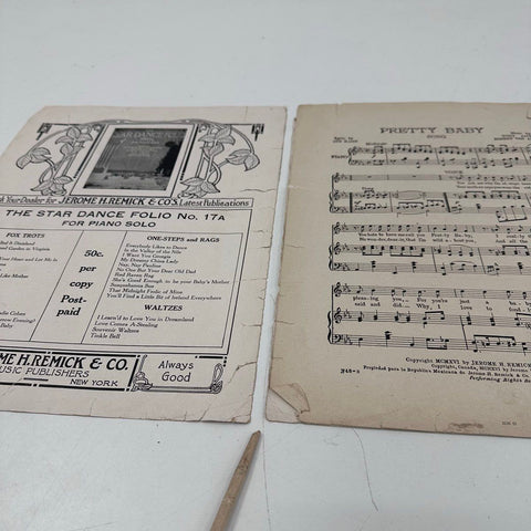 Lot of 9 Vintage Sheet Music 1910s-1940s Pretty Baby Li'l Liza Jane The Etude