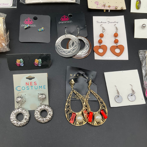 Paparazzi Carole Amanda Blu Jewelry Lot of 30 Pairs Earrings Studs Hoops Tassels