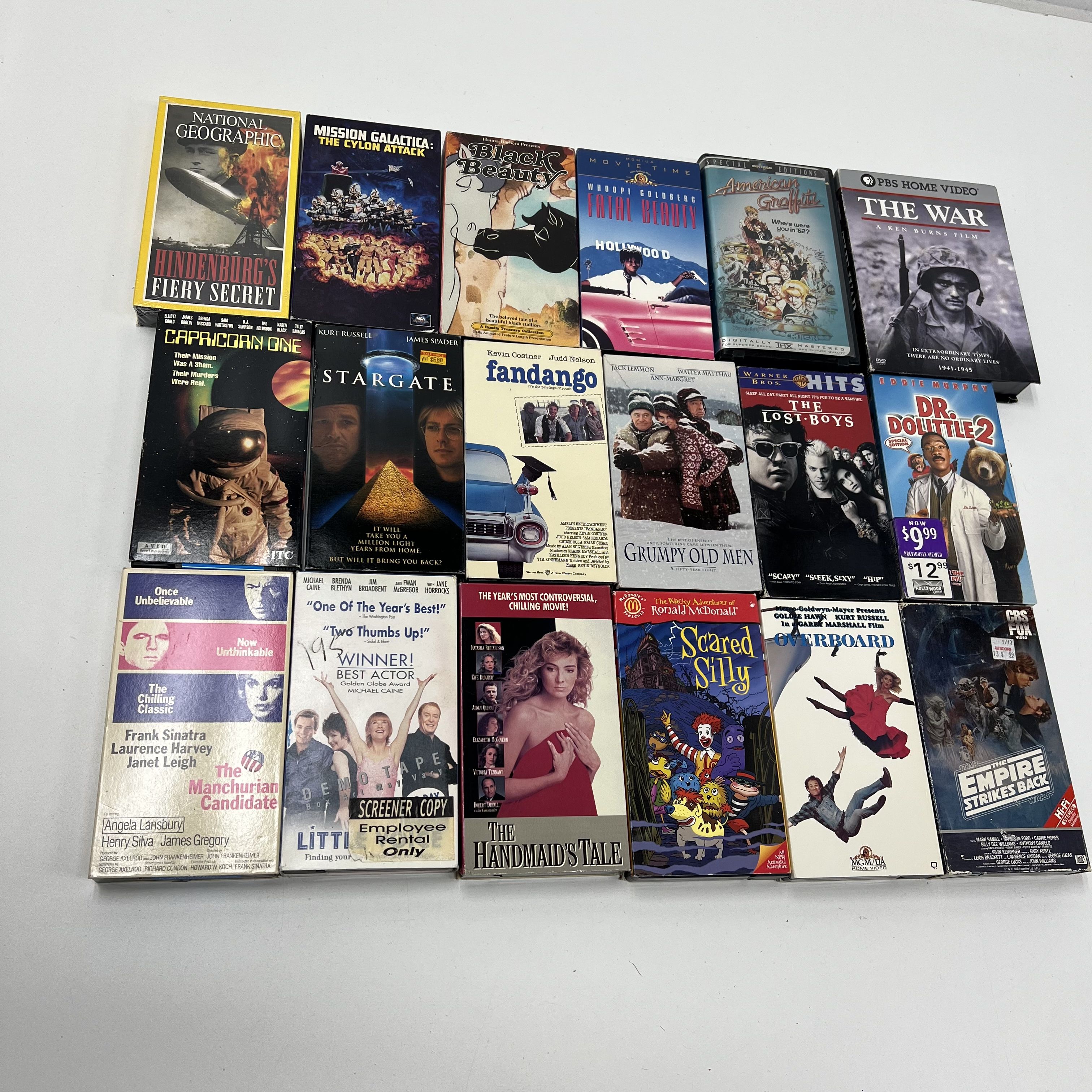 Lot of 18 VHS Tapes Adult Stargate Grumpy Old Men Empire Strikes Back Others