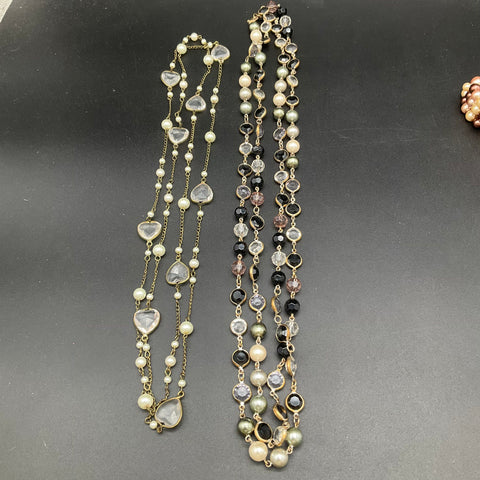 Vintage Faux Pearl Rhinestone Costume Jewelry Lot Necklaces Bracelets 15pc