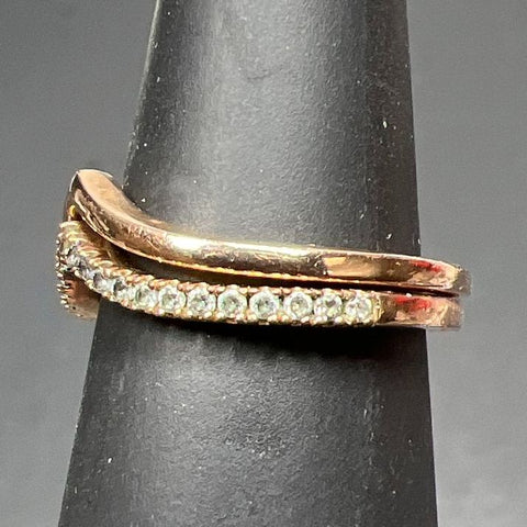 ALE Rose Gold Tone Gold Plate Gemstone Rings Size 5 2.83g