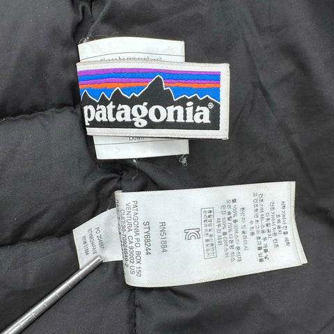 Patagonia Kids Down Sweater Puffer Jacket Black Full Zip Size L 12