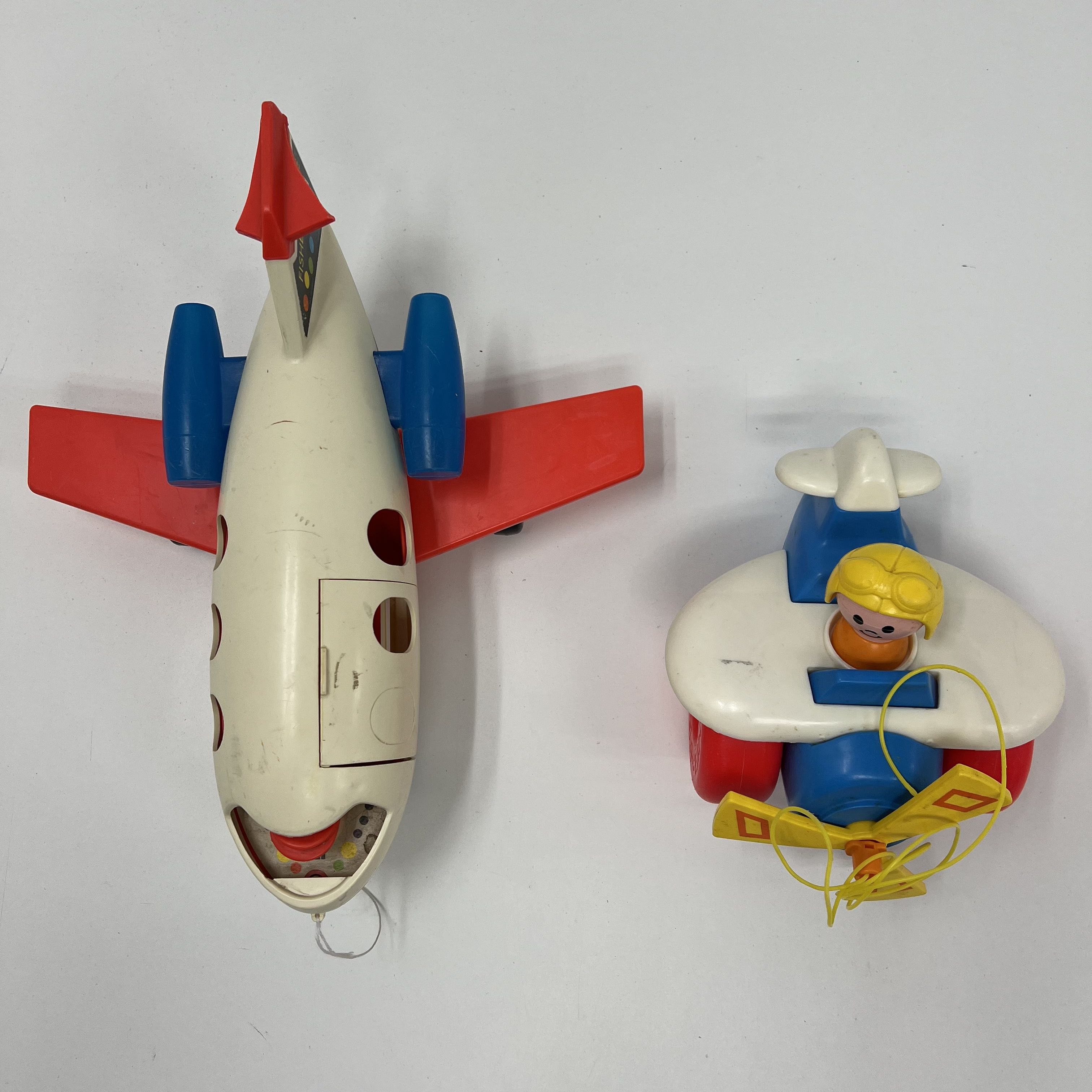 Lot of 3 Vintage Fisher Price Toys Jet Planes Pony Pull Toy