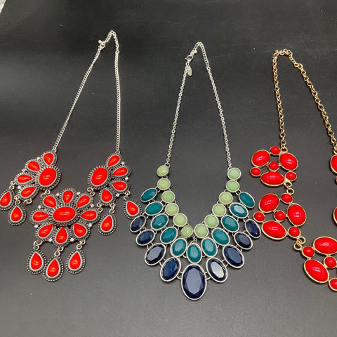 Loft New York & Co Statement Bib Beaded Necklace Jewelry Lot of 6 Mixed Tones