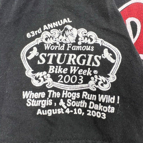 Vintage 2003 Sturgis Bike Week 63rd Annual Biker Eagle T-Shirt Dbl Sided Sz XL
