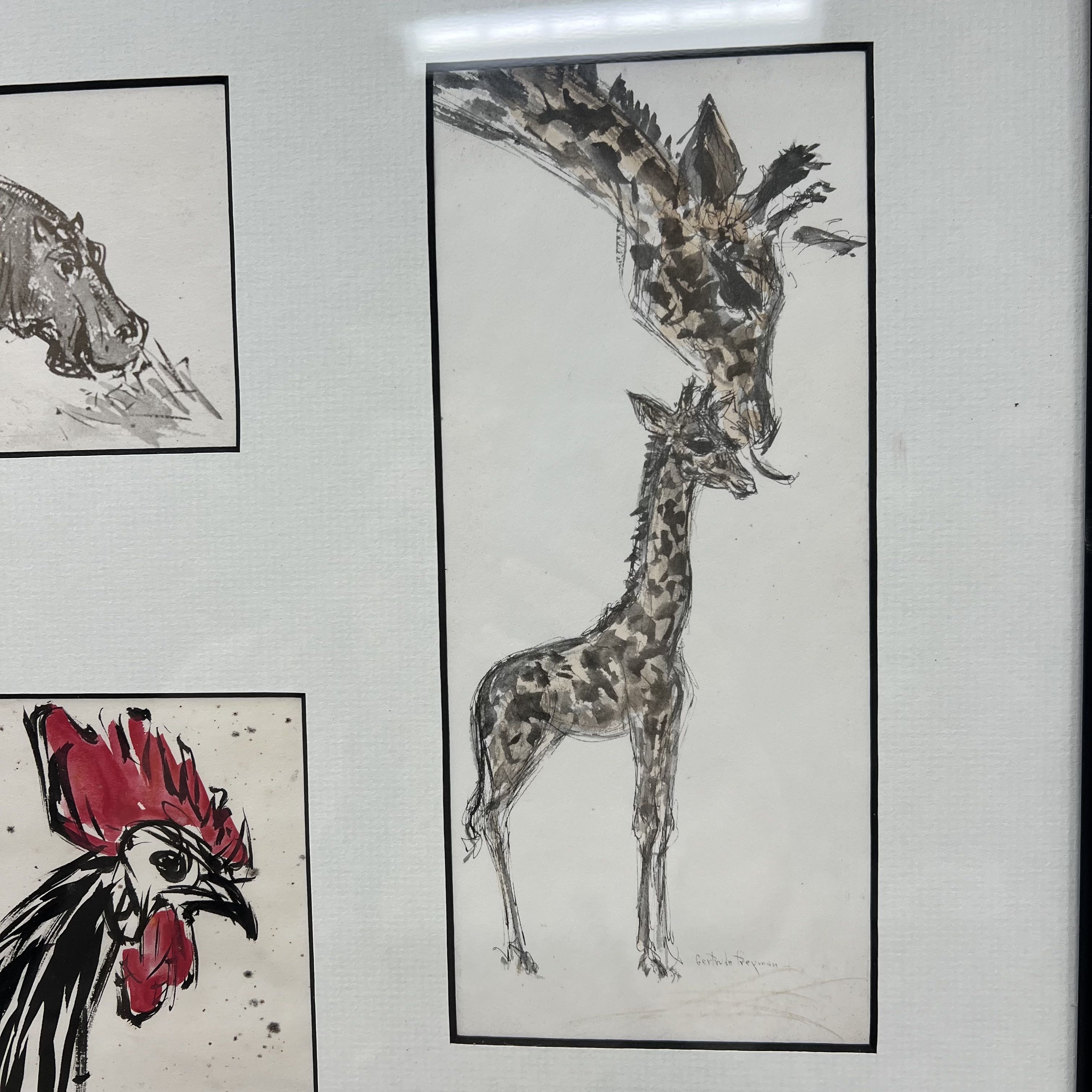 Original Gertrude Freyman Watercolors Signed Notes Framed Kansas City MO Artist