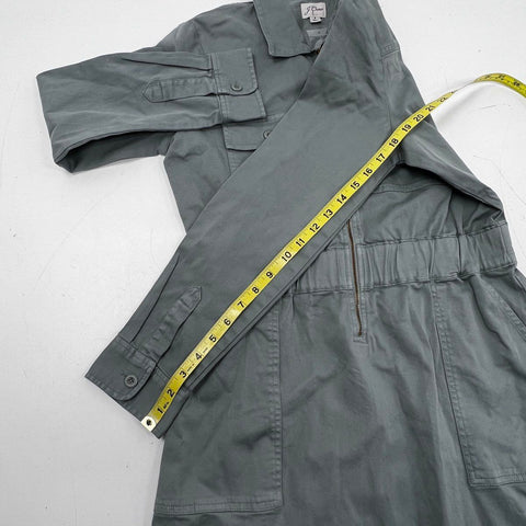 J. Crew Women's Green Utility Point Collar Full Zip Mini Dress Sz 8 NWT