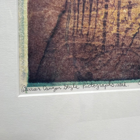 Pamela U. King Signed 1998 Photo Barrier Canyon Style Pictographs Utah Art