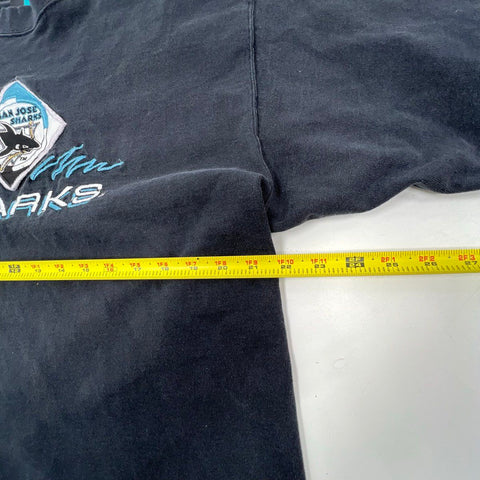 Vintage 90s San Jose Sharks NHL T-Shirt Logo Athletic Made in USA Sz XL