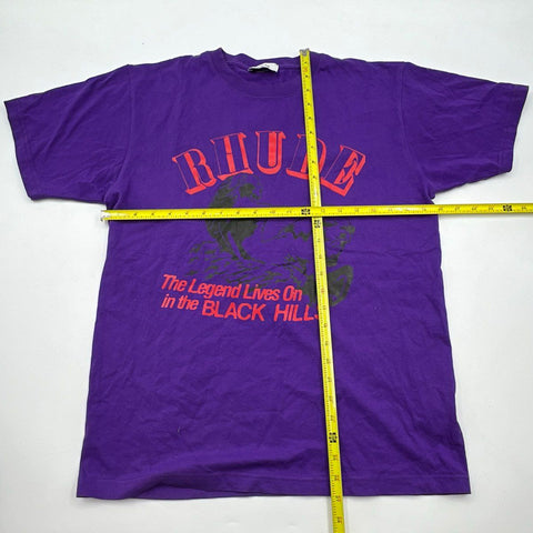 Rhude Men's Purple Black Hills The Legend Lives On Graphic T-Shirt Size M
