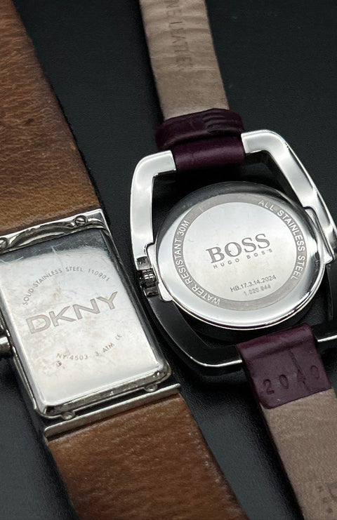 Designer Watch Lot of 4 D&G Hugo Boss DKNY Isaac Mizrahi Live Fashion Watches