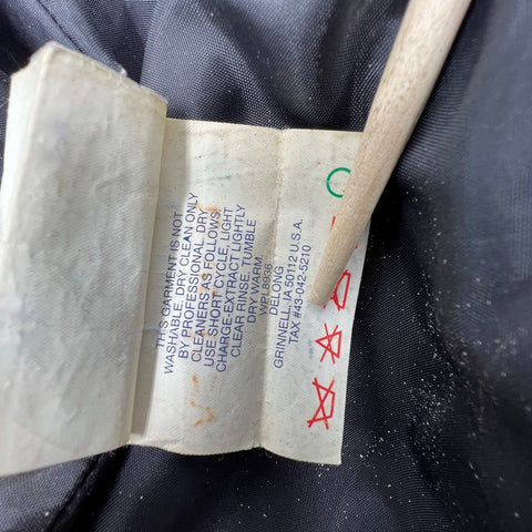 Vintage 90s DeLong Wool Leather Sleeve Varsity Letterman Jacket USA Made Sz XL