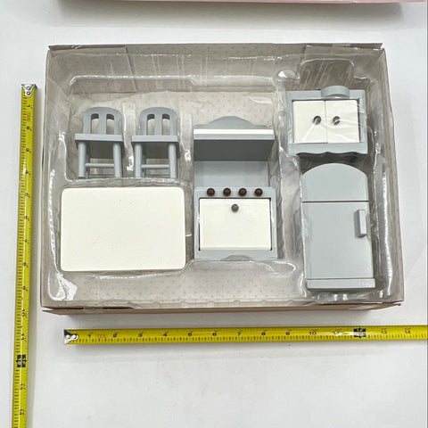 Pottery Barn Kids Wooden Dollhouse Kitchen Furniture Set 6 Piece Gray White