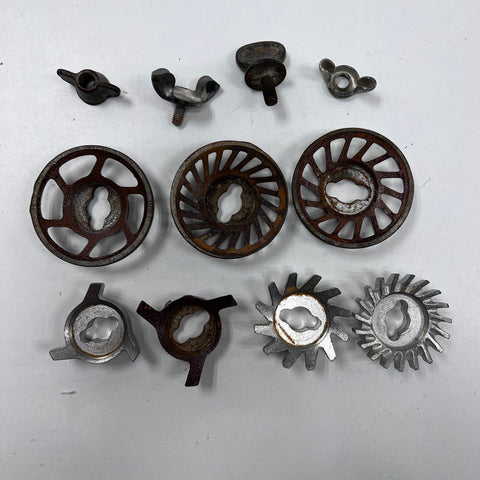 Vintage Wards Universal Climax Meat Grinder Lot Cast Iron Food Choppers Parts