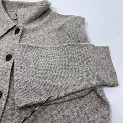 Vintage 90s Woolrich Women's Khaki Leaf Embroidery Cardigan Sweater Sz M