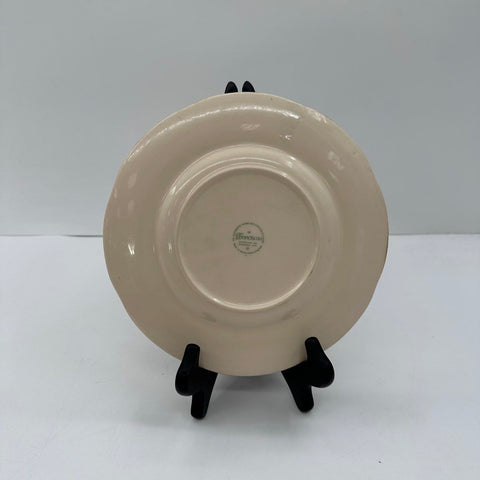 Hand Painted Apple Pattern Ceramic Plates 8 Piece Set Scalloped Edge Vintage