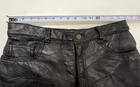Vintage 90s Navarre Leather Co Men's Black Patchwork Genuine Leather Pants
