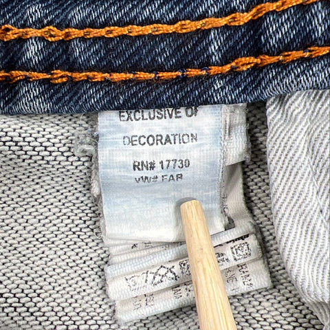 Unbranded Men's Blue Wash Faded Denim Jeans Straight Leg Embroidered Sz 40