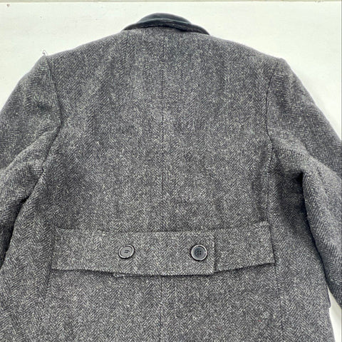 Vintage 80s Karen Petites Dbl Breasted Wool Herringbone Coat Made USA
