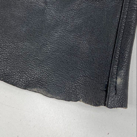 Leather King Black Leather Motorcycle Biker Riding Chaps Unisex Size XXS