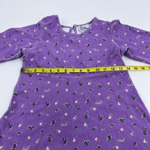 Vintage Y2K Lilly Pulitzer Girls Purple Owl Print Long Sleeve Dress Sz 8