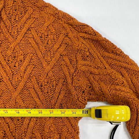 Free People Women's Wildflower Cardigan Burnt Orange Chunky Knit Slouchy Size M