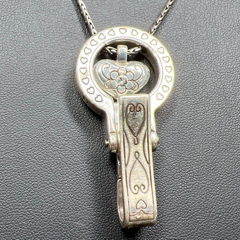 Brighton Silver Plate Lanyard Clip Necklace