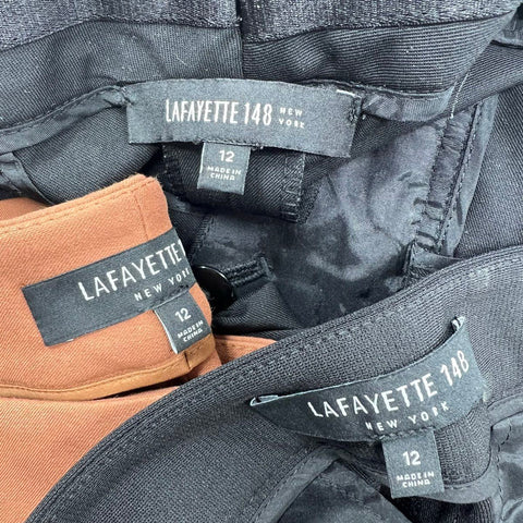 Lafayette 148 Women's Pants Lot of 3 Black Brown Flare Cropped Size 12