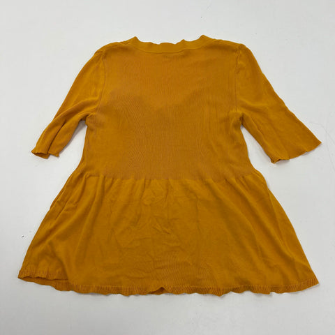 Vintage Y2K Moschino Cheap And Chic Yellow Ribbed Knit Peplum Top Women's