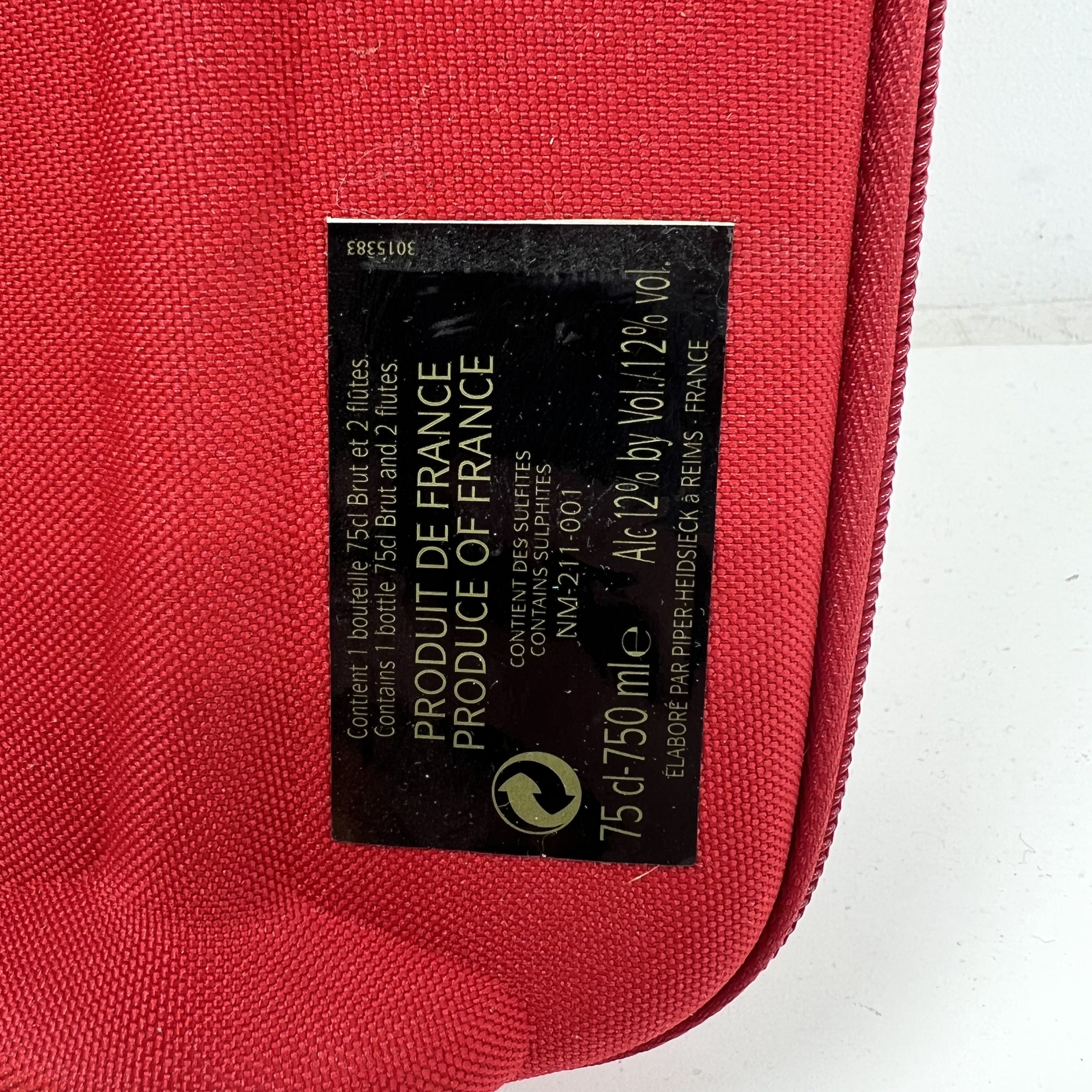 Piper-Heidsieck Red Champagne Travel Tote Cooler Bag Carrier Case Gold Hardware