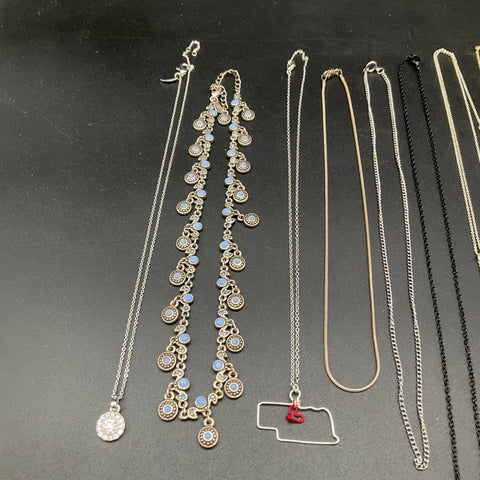 Fashion Costume Jewelry Lot 15 Necklaces Pendants Silver Gold Tone Cross Heart