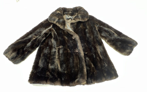 Woolf Brothers Vintage 70s Women's Brown Faux Fur Coat Grandella II