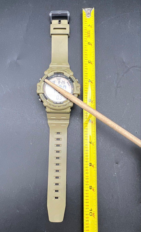 Casio AE-1500WH Illuminator Tan Digital Watch 100M WR 10 Year Battery Works