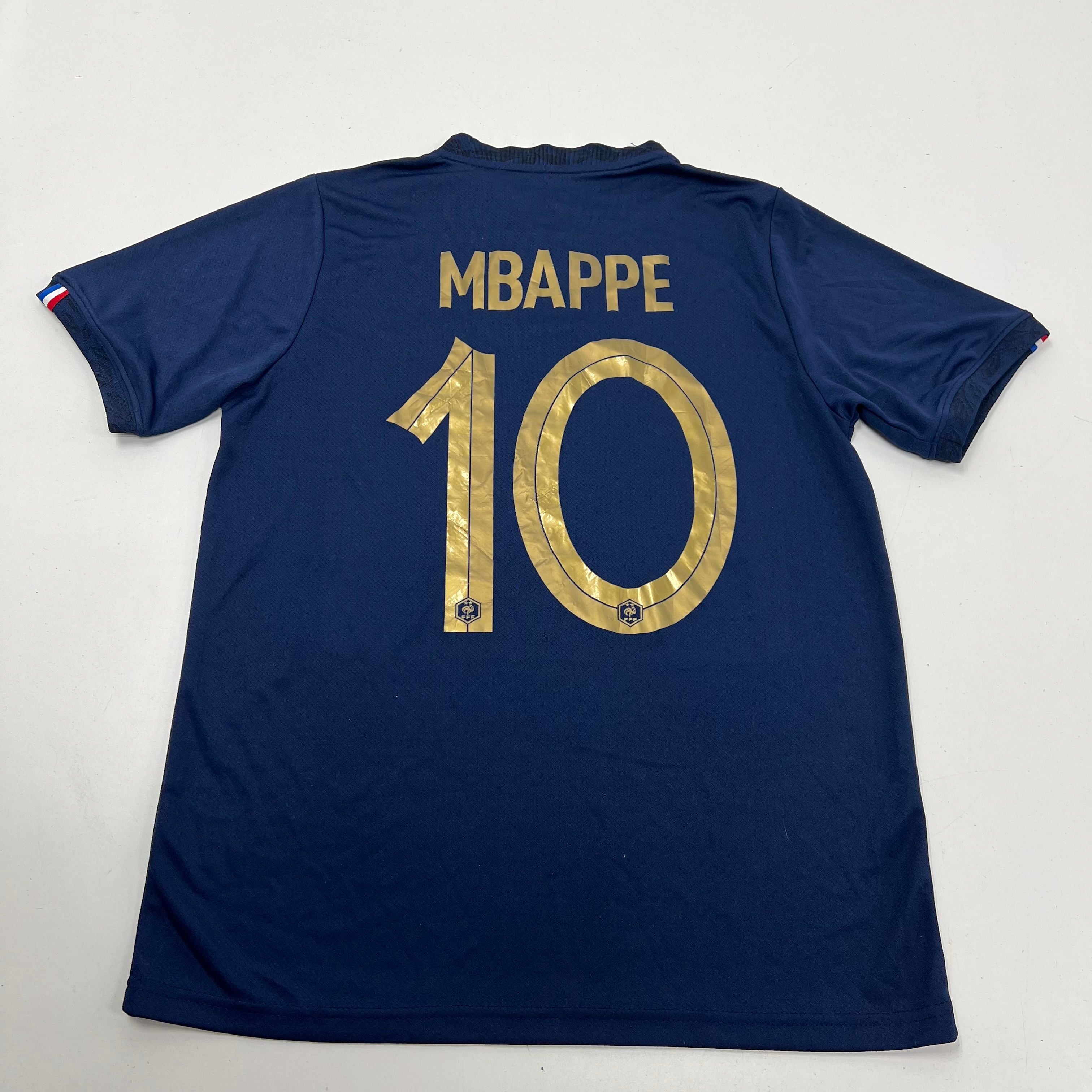NWT France Mbappe #10 Blue Gold FFF Soccer Jersey Men's Size M